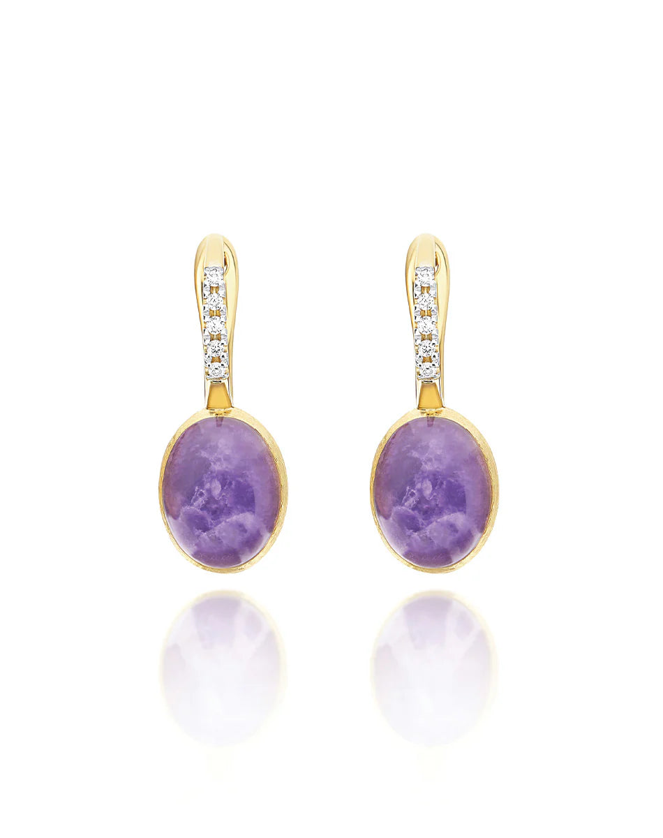 Orecchini Donna Nanis Oro Giallo 18 KT Diamanti con lepidolite e madreperla OS2-609
